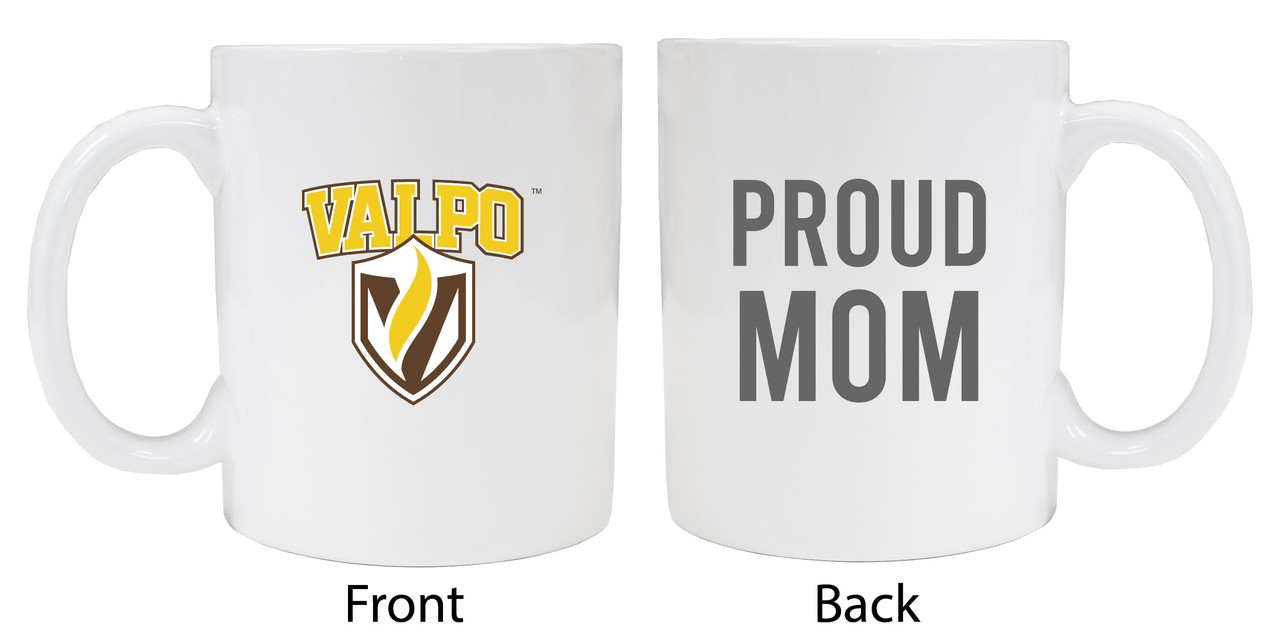 Valparaiso University Proud Mom White Ceramic Coffee Mug 2-Pack (White).