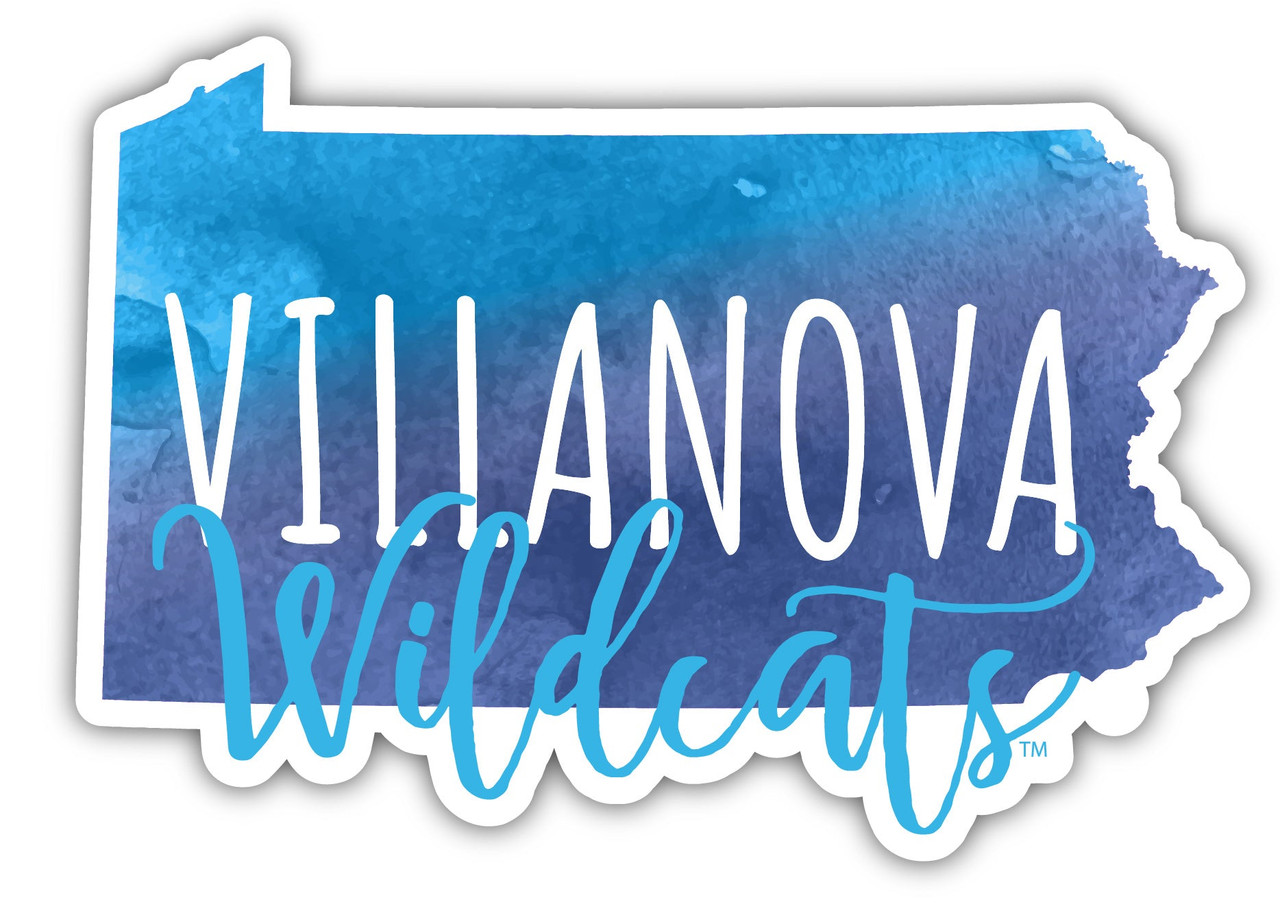 Villanova Wildcats Watercolor State Die Cut Decal 2-Inch