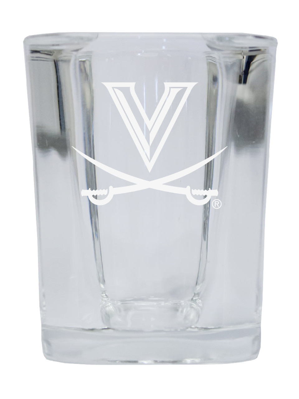 Virginia Cavaliers 2 Ounce Square Shot Glass laser etched logo Design