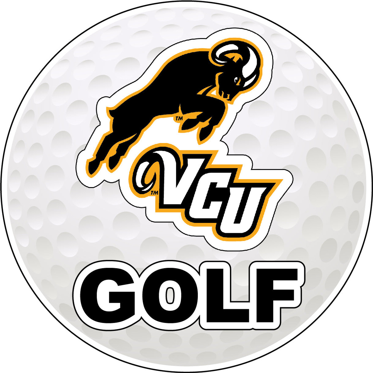 Virginia Commonwealth University 4-Inch Round Golf Ball Vinyl Decal Sticker
