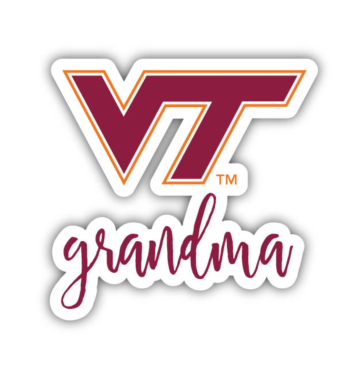 Virginia Tech Hokies 4 Inch Proud Grand Mom Die Cut Decal