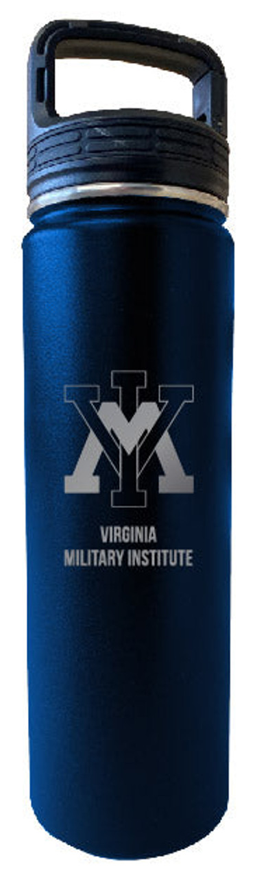 VMI Keydets 32 oz Engraved Insulated Double Wall Stainless Steel Water Bottle Tumbler (Navy)