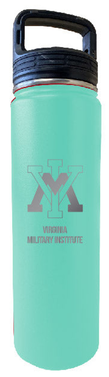 VMI Keydets 32 oz Engraved Insulated Double Wall Stainless Steel Water Bottle Tumbler (Seafoam)