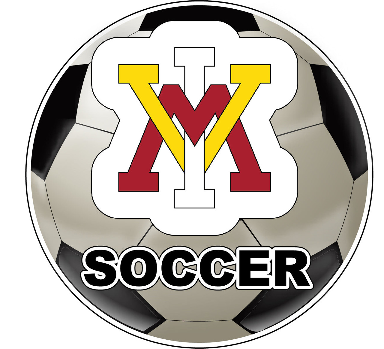 VMI Keydets 4-Inch Round Soccer Ball Vinyl Decal Sticker