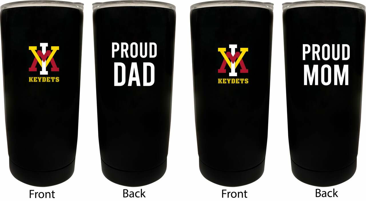 VMI Keydets Proud Mom and Dad 16 oz Insulated Stainless Steel Tumblers 2 Pack Black.