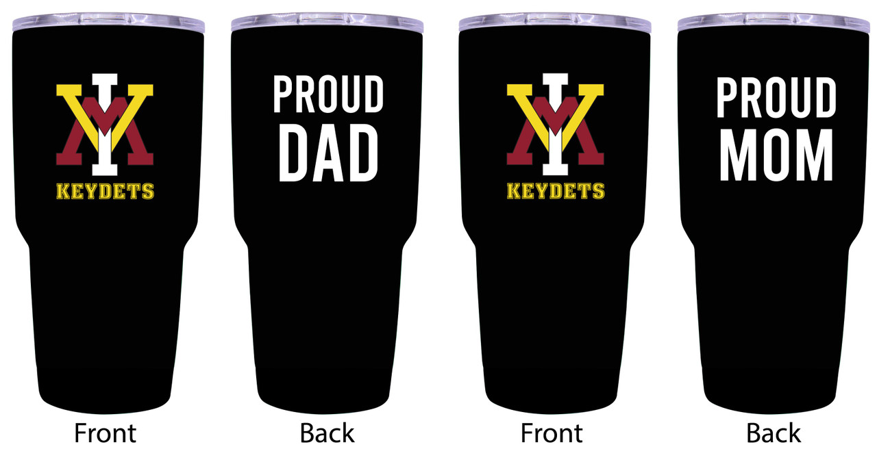 VMI Keydets Proud Mom and Dad 24 oz Insulated Stainless Steel Tumblers 2 Pack Black.