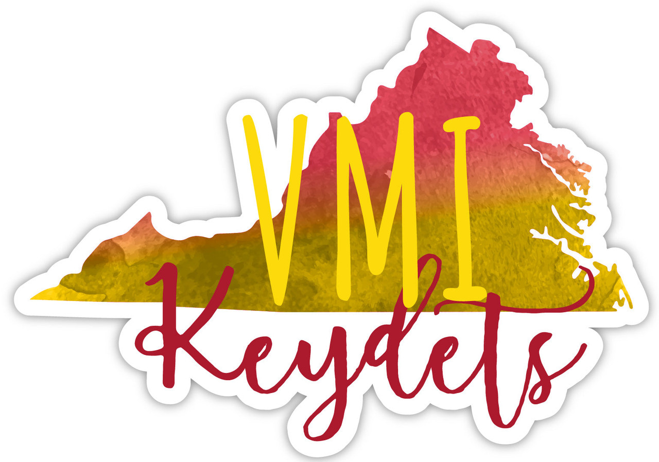 VMI Keydets Watercolor State Die Cut Decal 2-Inch