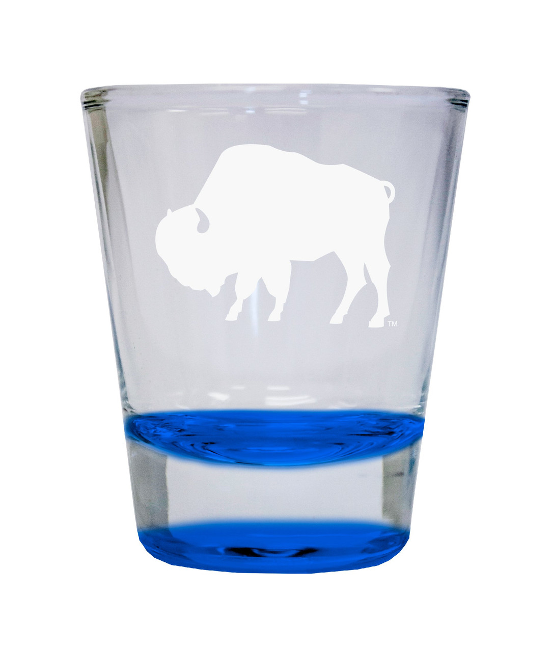 West Texas A&M Buffaloes Etched Round Shot Glass 2 oz Blue