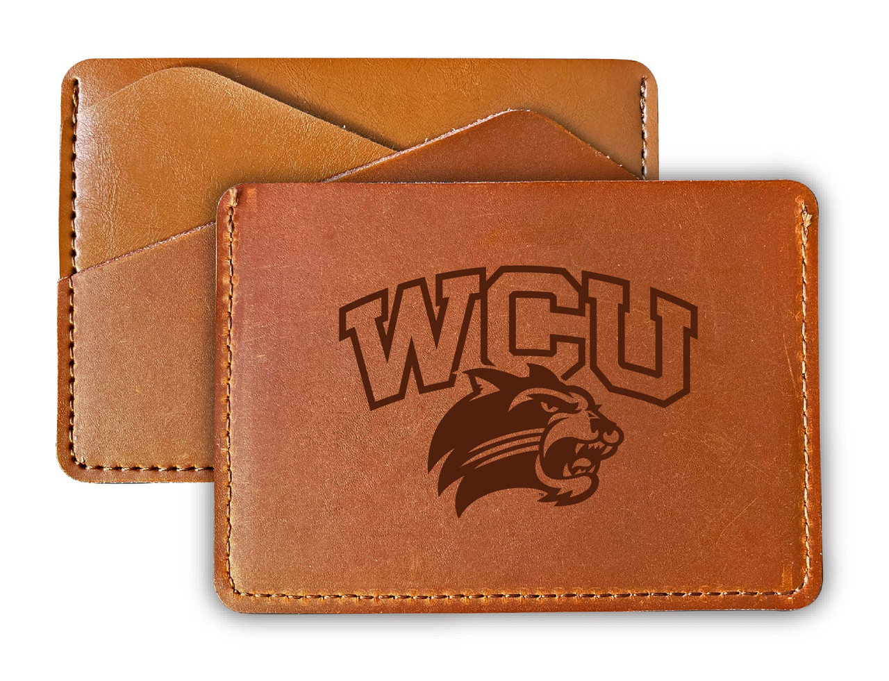 Western Carolina University College Leather Card Holder Wallet | by College Fabric Store