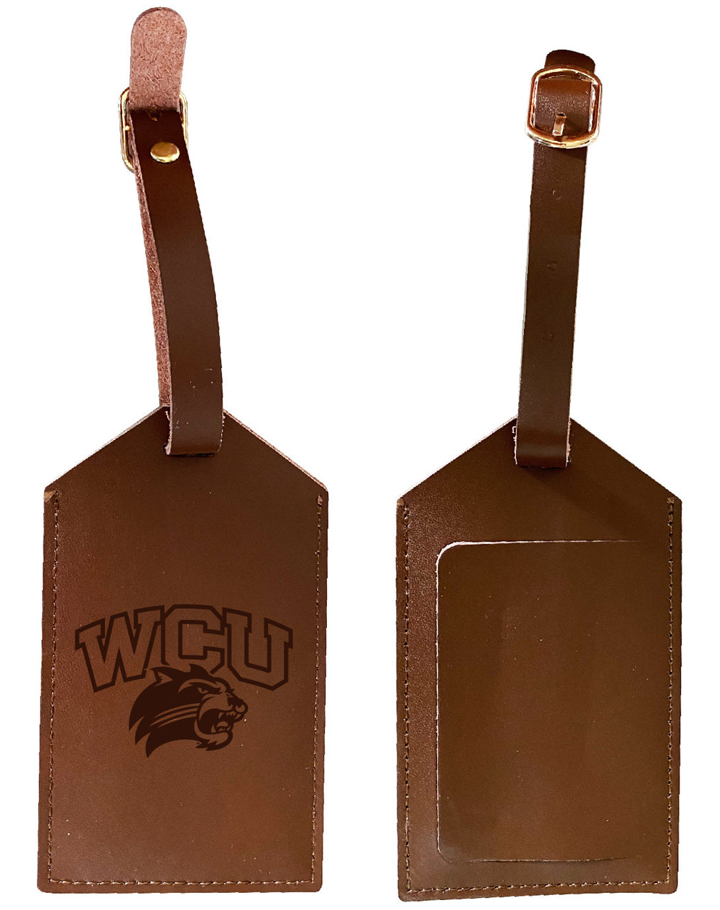 Western Carolina University Leather Luggage Tag Engraved