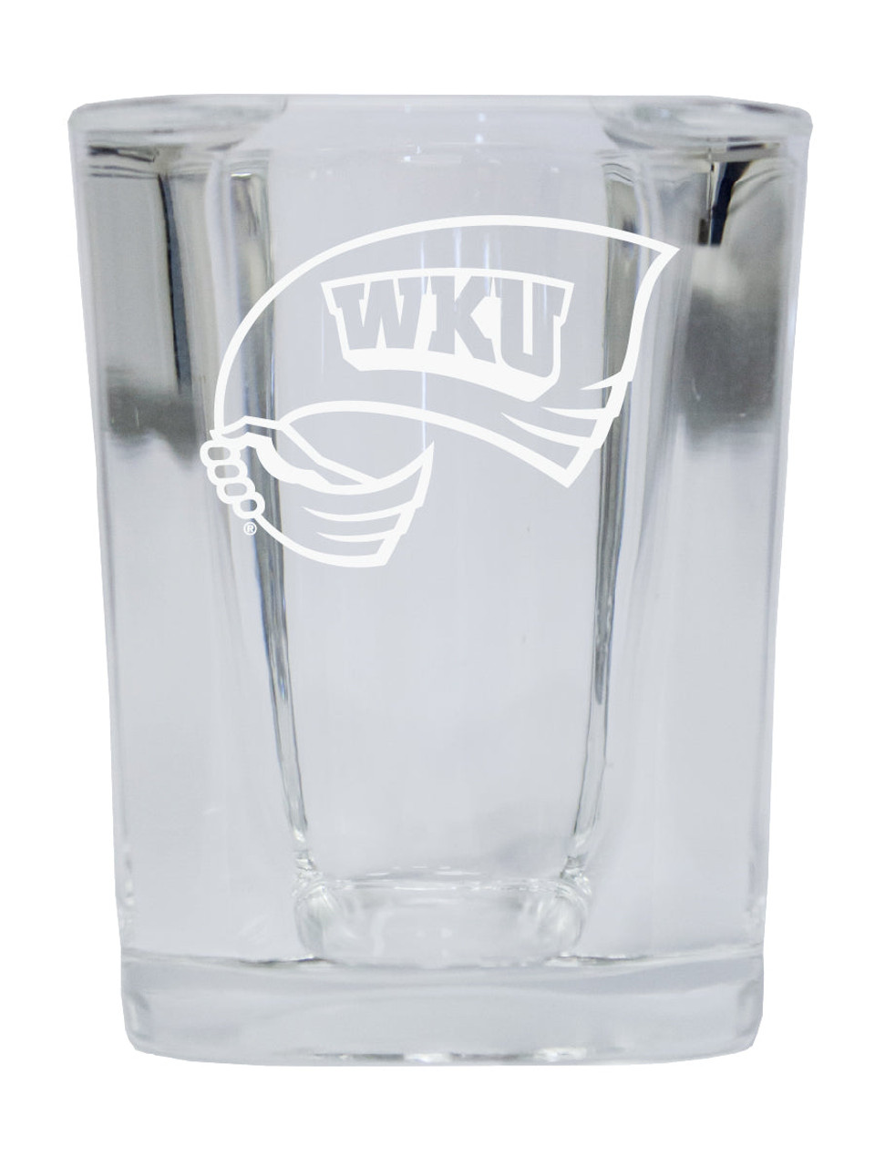 Western Kentucky Hilltoppers 2 Ounce Square Shot Glass laser etched logo Design