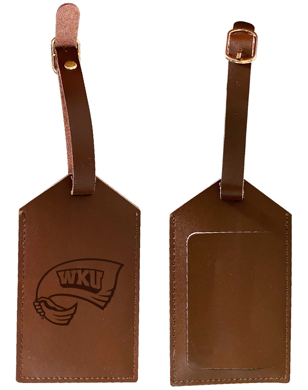 Western Kentucky Hilltoppers Leather Luggage Tag Engraved