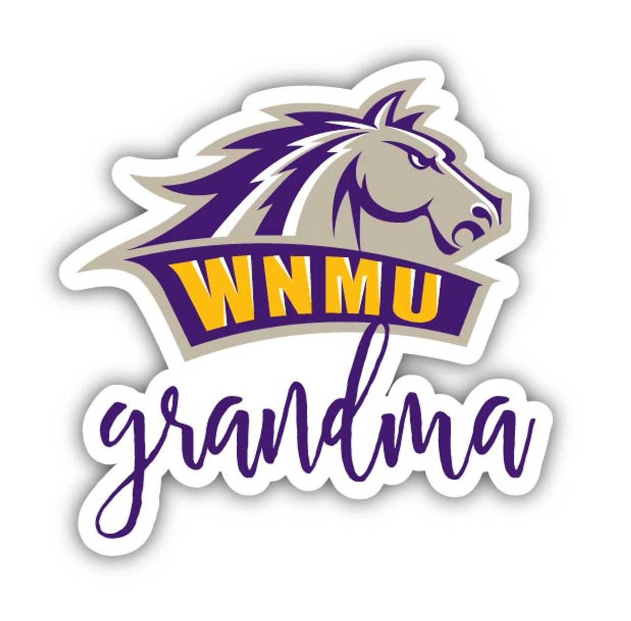 Western New Mexico University 4 Inch Proud Grand Mom Die Cut Decal