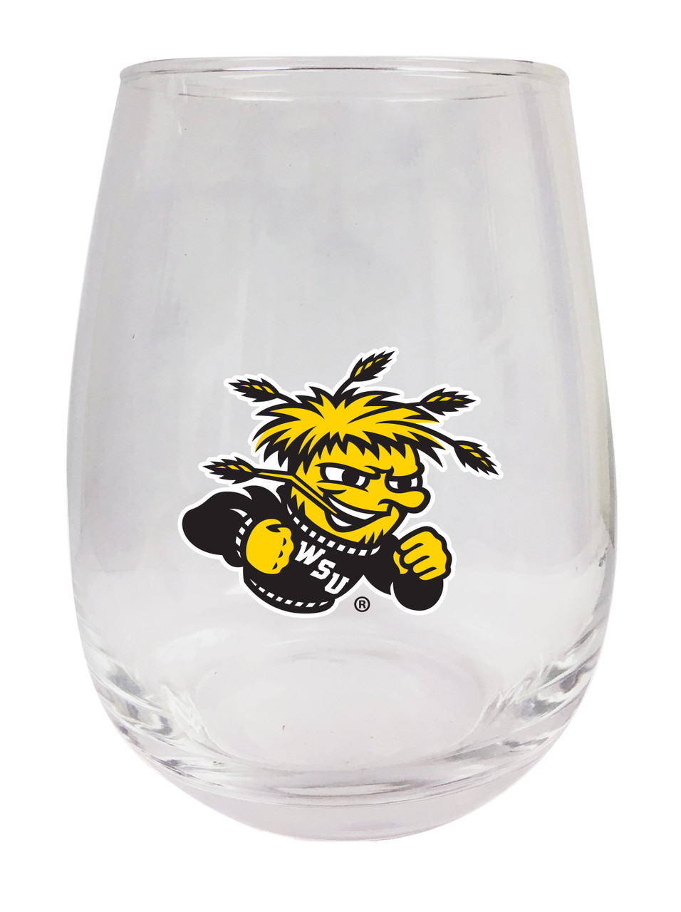 Wichita State Shockers 9 oz Stemless Wine Glass