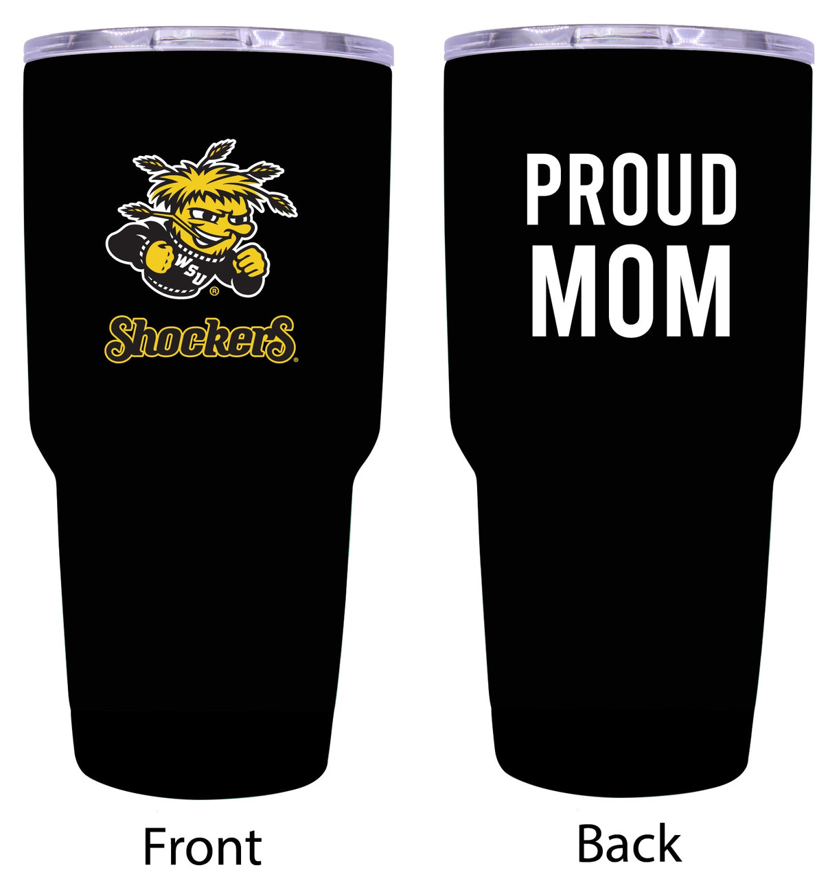 Wichita State Shockers Proud Mom 24 oz Insulated Stainless Steel Tumblers Choose Your Color.