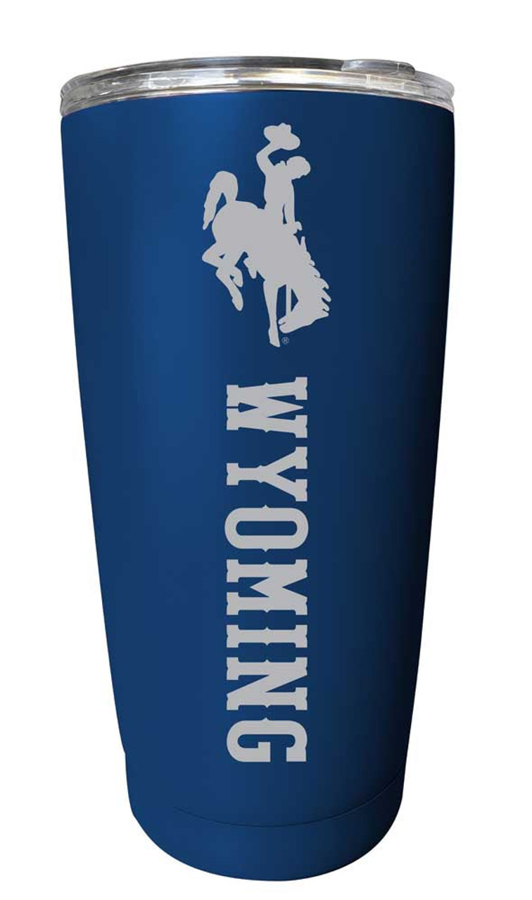 Wyoming Cowboys Etched 16 oz Stainless Steel Tumbler (Choose Your Color)