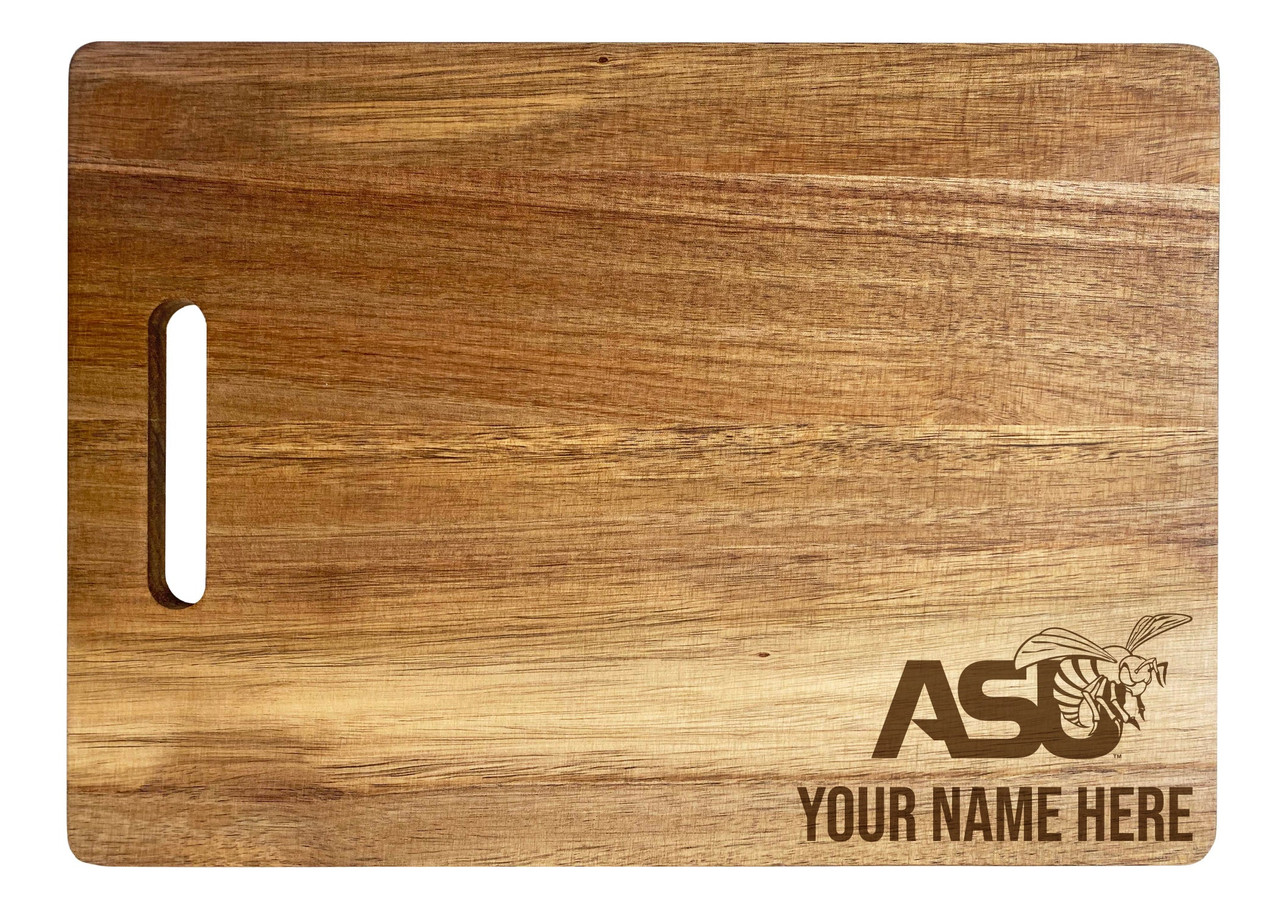 Alabama State University Custom Engraved Wooden Cutting Board 10" x 14" Acacia Wood