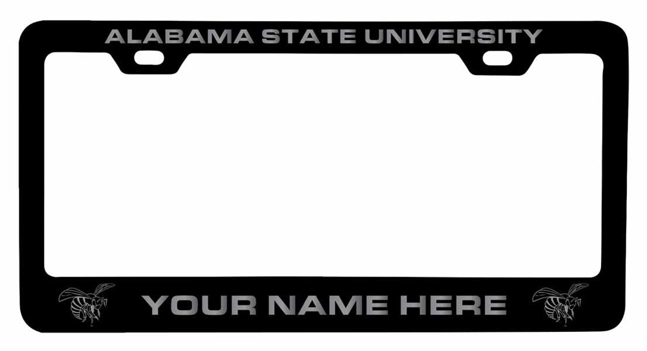 Collegiate Custom Alabama State University Metal License Plate Frame with Engraved Name