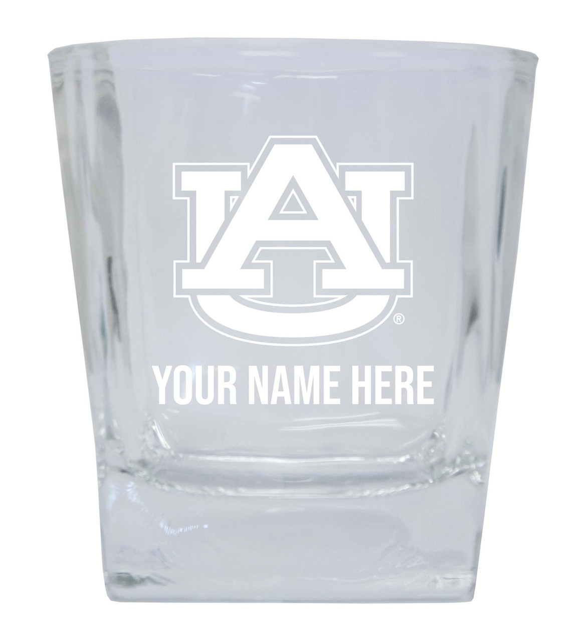 Auburn Tigers Custom College Etched Alumni 8oz Glass Tumbler 2 Pack