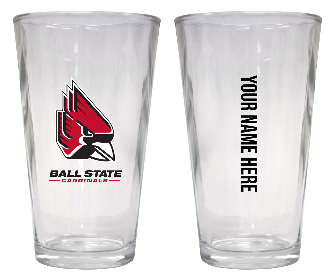 Personalized Customizable Ball State University Pint Glass Custom Name