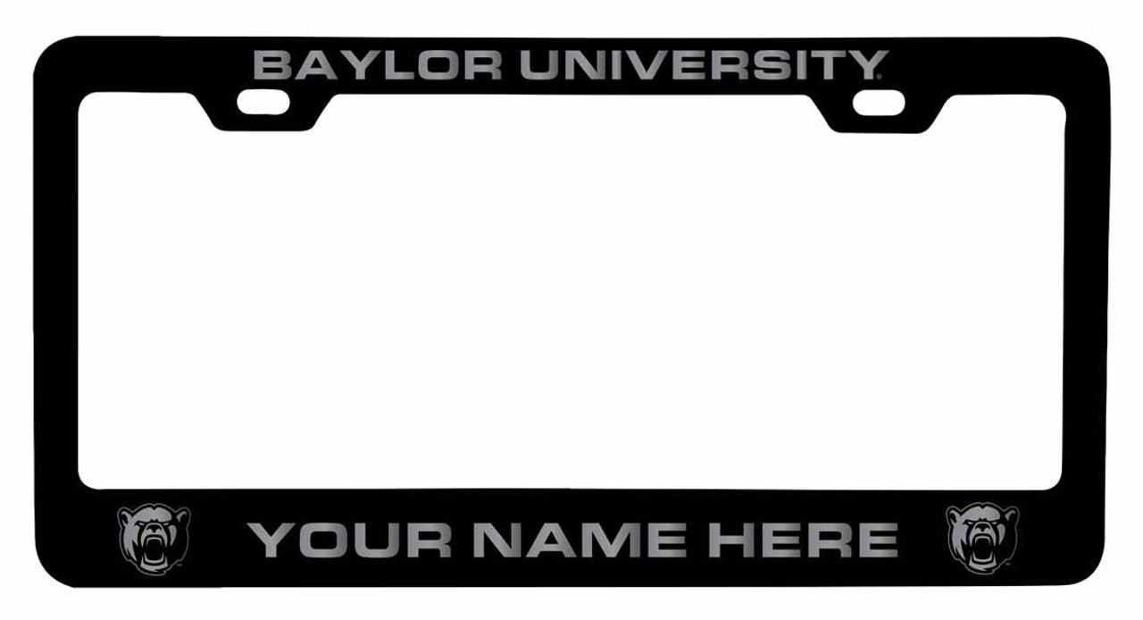 Collegiate Custom Baylor Bears Metal License Plate Frame with Engraved Name