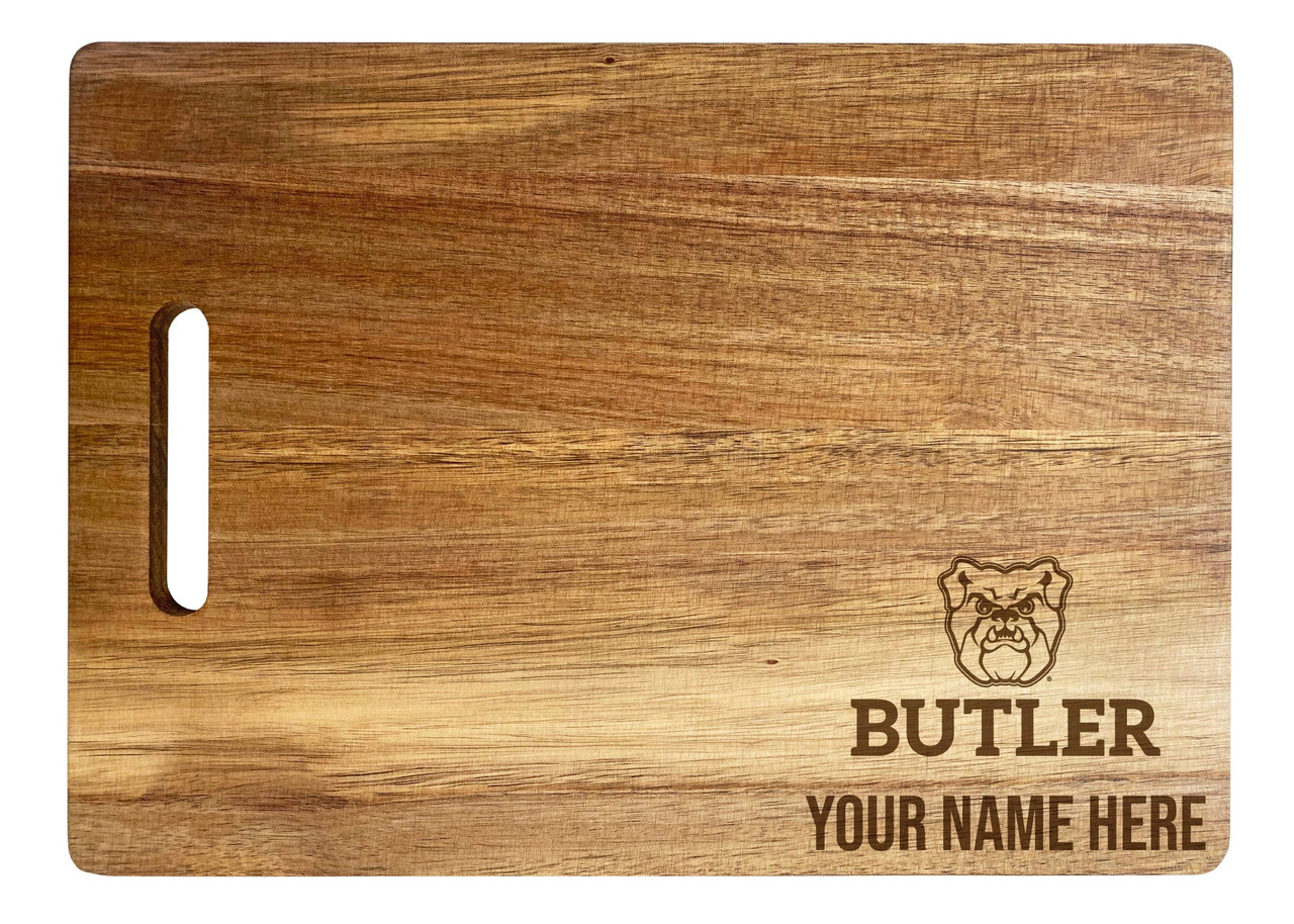 Butler Bulldogs Custom Engraved Wooden Cutting Board 10" x 14" Acacia Wood