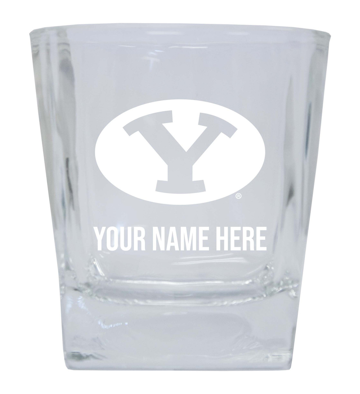 Brigham Young Cougars Custom College Etched Alumni 8oz Glass Tumbler 2 Pack