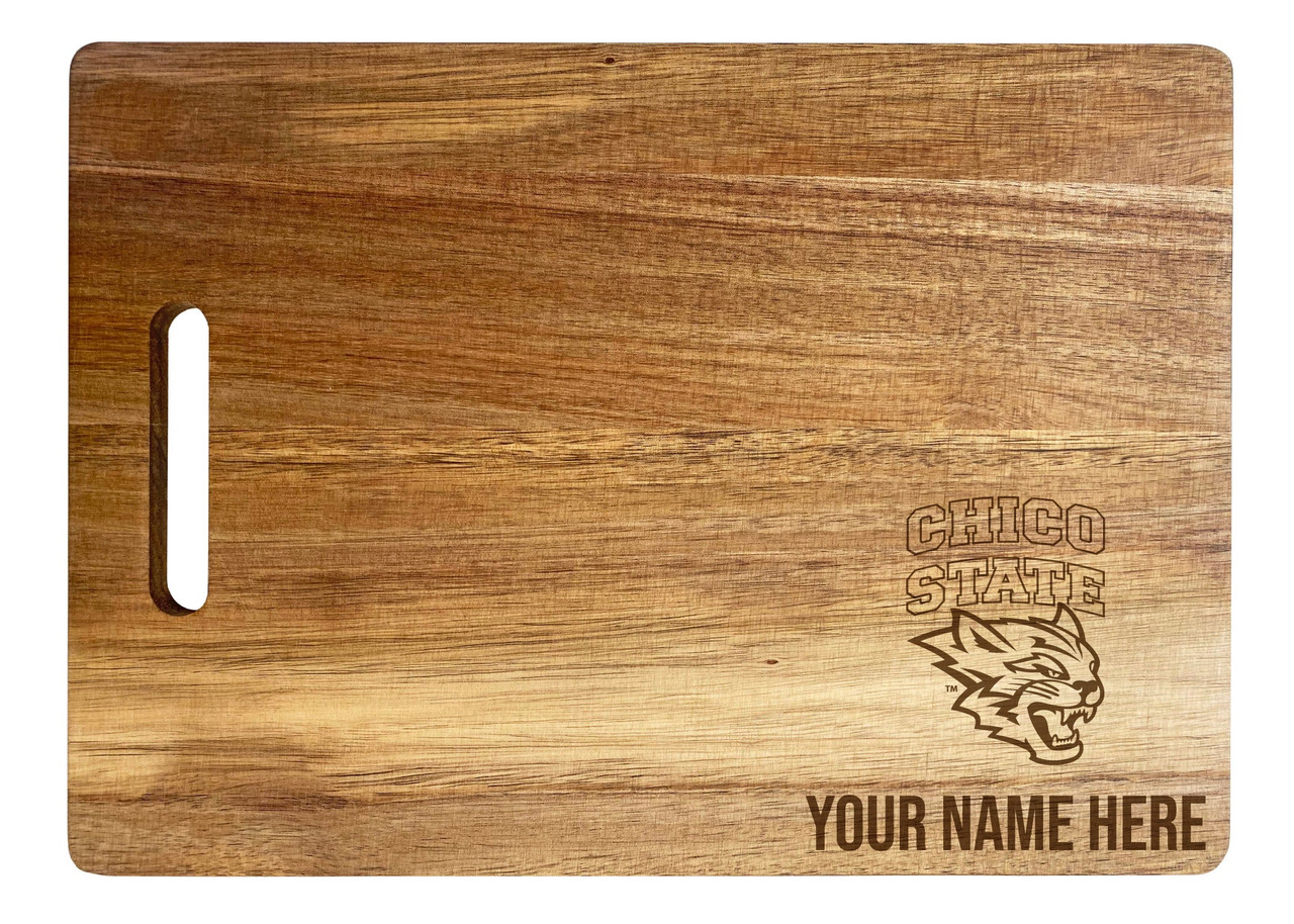 California State University, Chico Custom Engraved Wooden Cutting Board 10" x 14" Acacia Wood