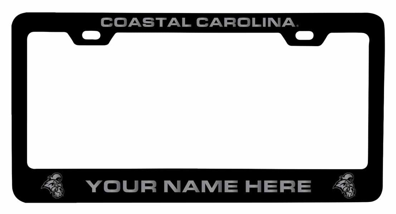 Collegiate Custom Coastal Carolina University Metal License Plate Frame with Engraved Name