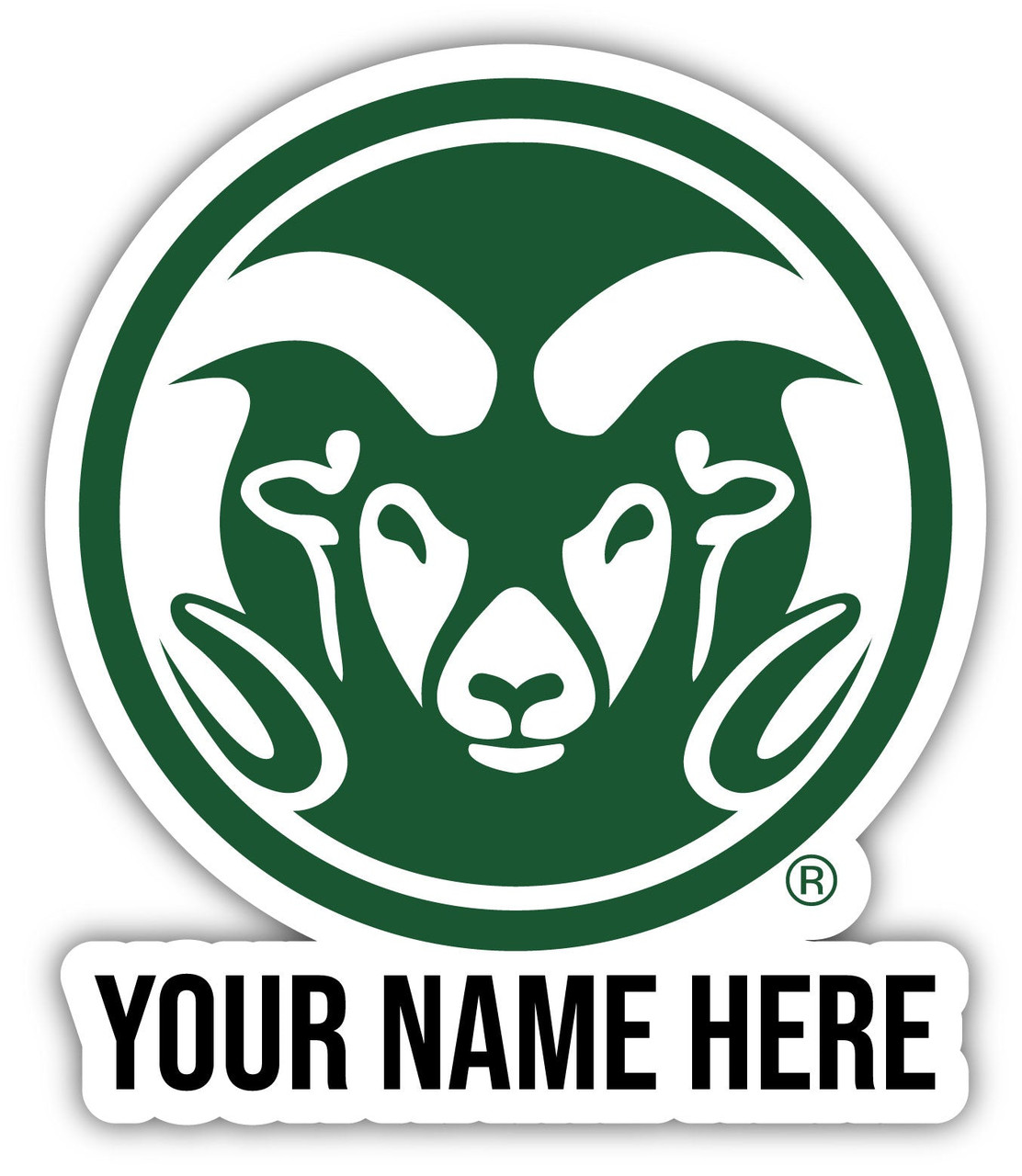 Personalized Customizable Colorado State Rams Vinyl Decal Sticker Custom Name