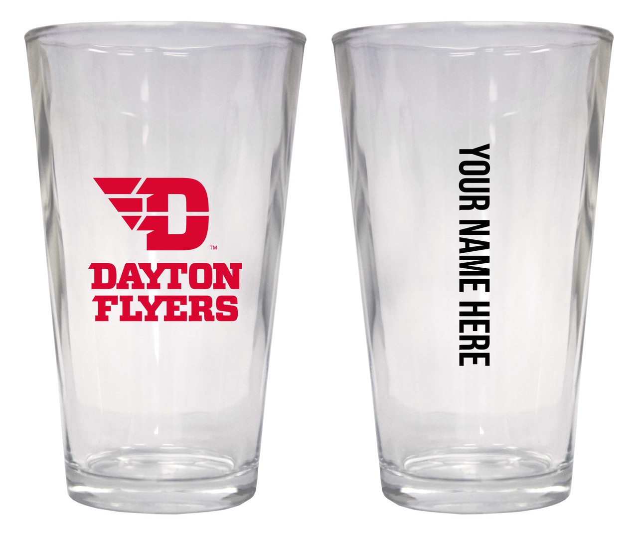 Personalized Customizable Dayton Flyers Pint Glass Custom Name