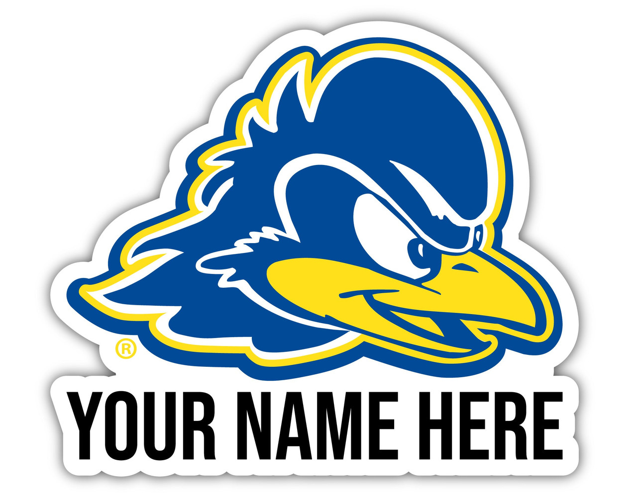 Personalized Customizable Delaware Blue Hens Vinyl Decal Sticker Custom Name
