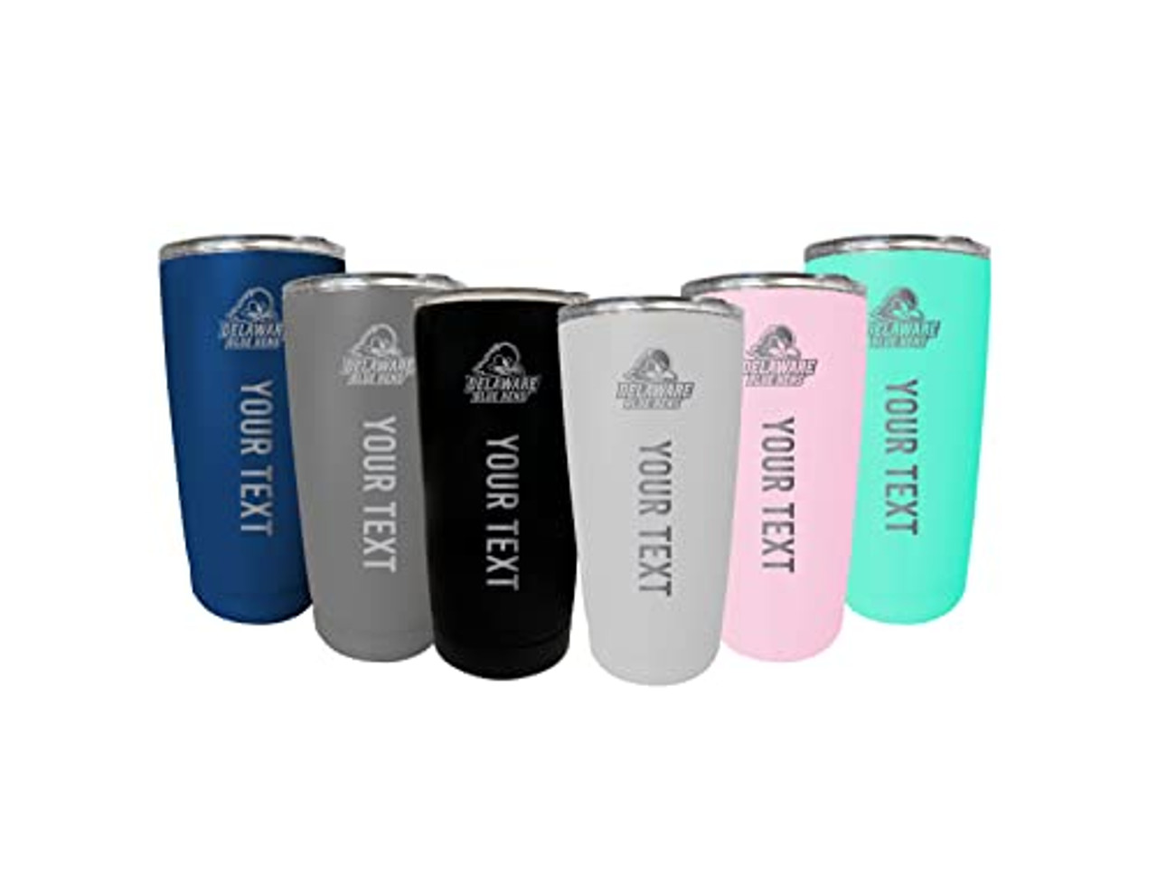 Collegiate Custom Personalized Delaware Blue Hens 16 oz Etched Insulated Stainless Steel Tumbler with Engraved Name Choice of Color