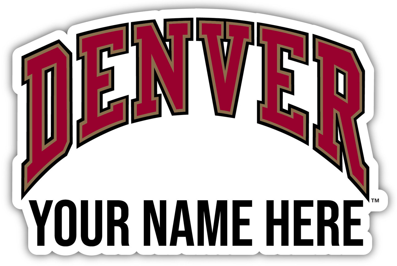 Personalized Customizable University of Denver Pioneers Vinyl Decal Sticker Custom Name