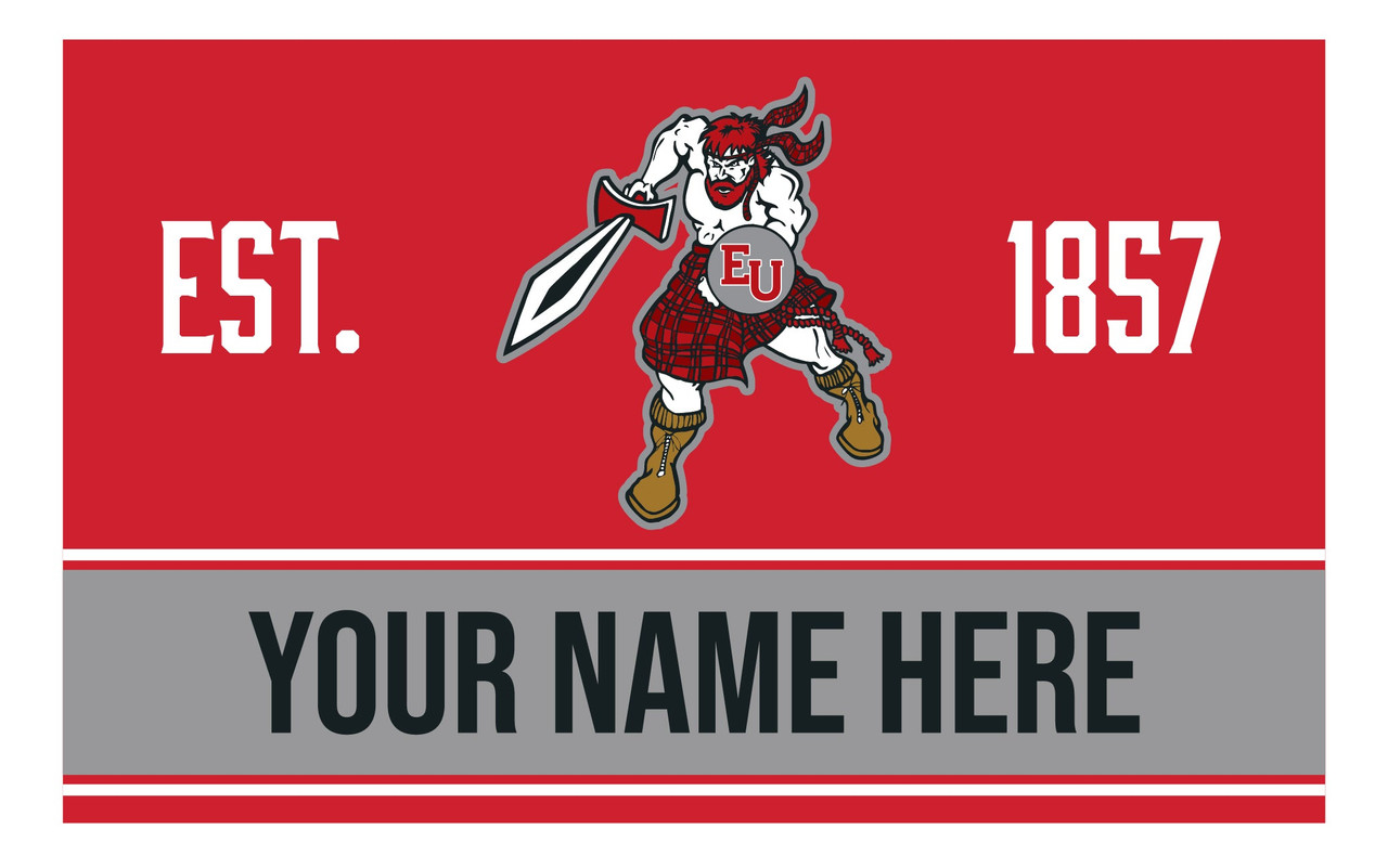 Personalized Customizable Edinboro University Wood Sign with Frame Custom Name