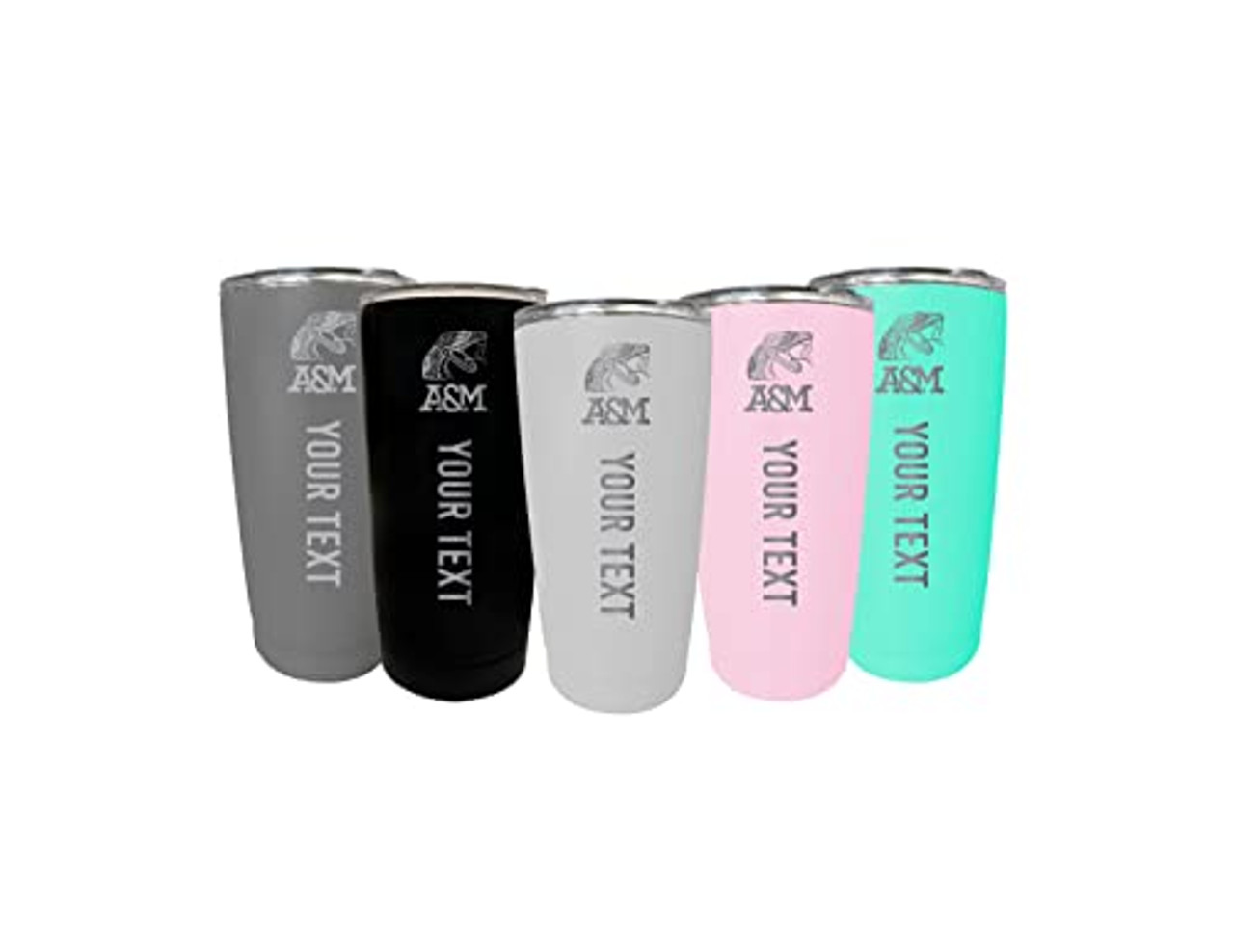 Collegiate Custom Personalized Florida A&M Rattlers 16 oz Etched Insulated Stainless Steel Tumbler with Engraved Name Choice of Color