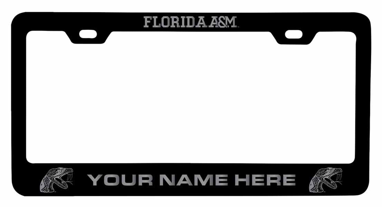 Collegiate Custom Florida A&M Rattlers Metal License Plate Frame with Engraved Name