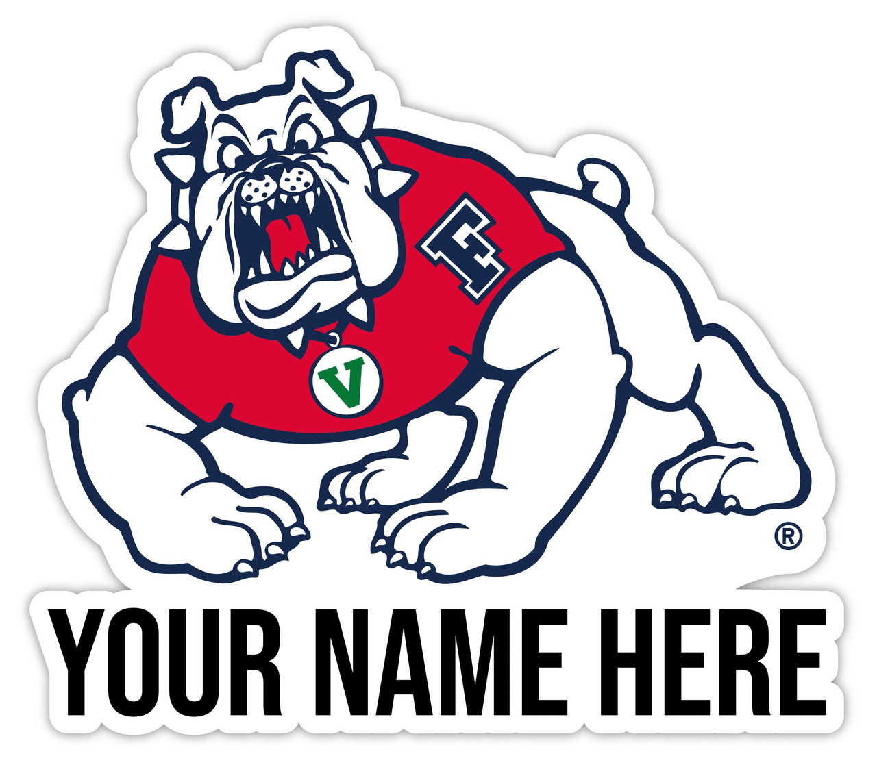 Personalized Customizable Fresno State Bulldogs Vinyl Decal Sticker Custom Name