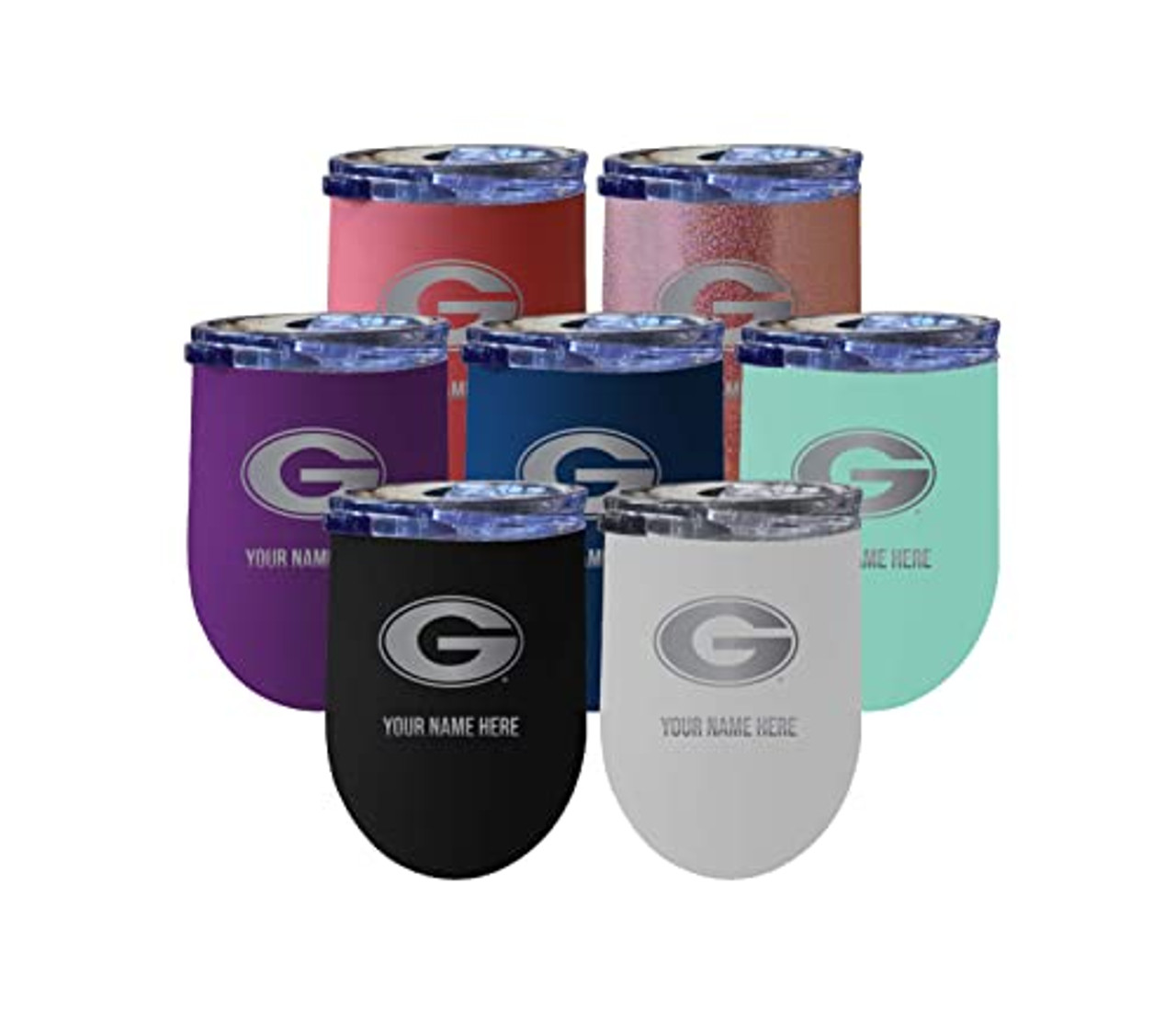 Collegiate Custom Personalized Grambling State Tigers 12 oz Etched Insulated Wine Stainless Steel Tumbler with Engraved Name