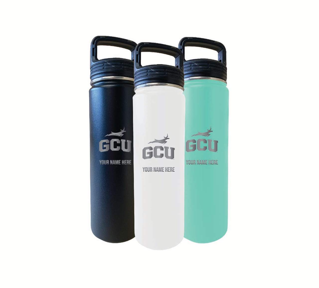 Grand Canyon University Lopes Custom College Etched 32 oz Stainless Steel Water Bottle Tumbler "Personalized with Name"