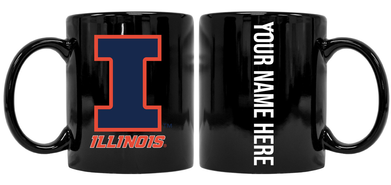 Collegiate Custom Personalized Illinois Fighting Illini 8 oz Ceramic Mug with Your Name