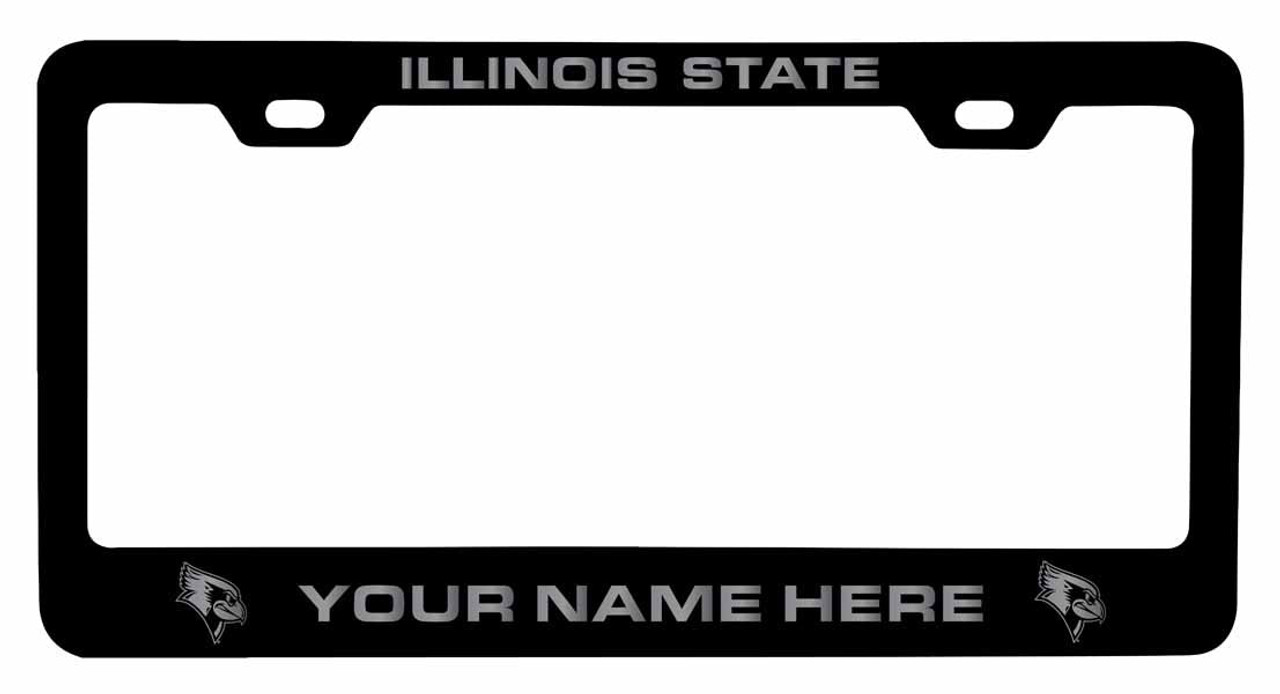 Collegiate Custom Illinois State Redbirds Metal License Plate Frame with Engraved Name