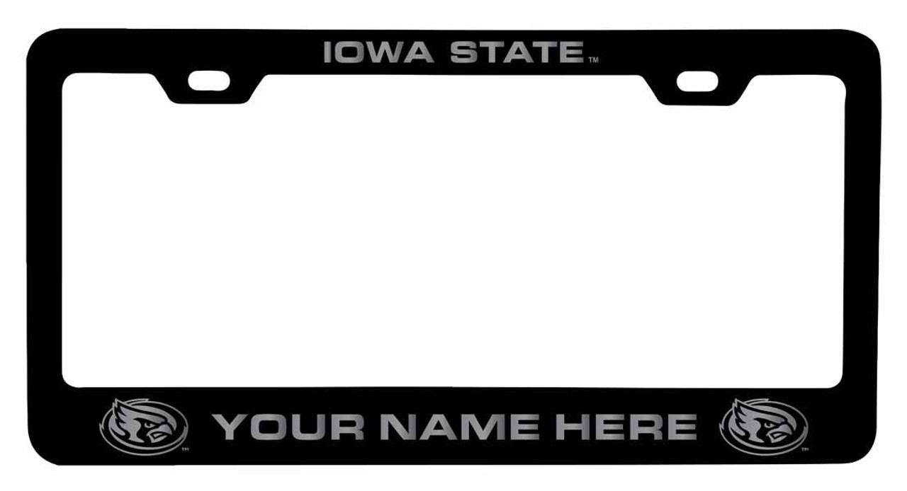 Collegiate Custom Iowa State Cyclones Metal License Plate Frame with Engraved Name