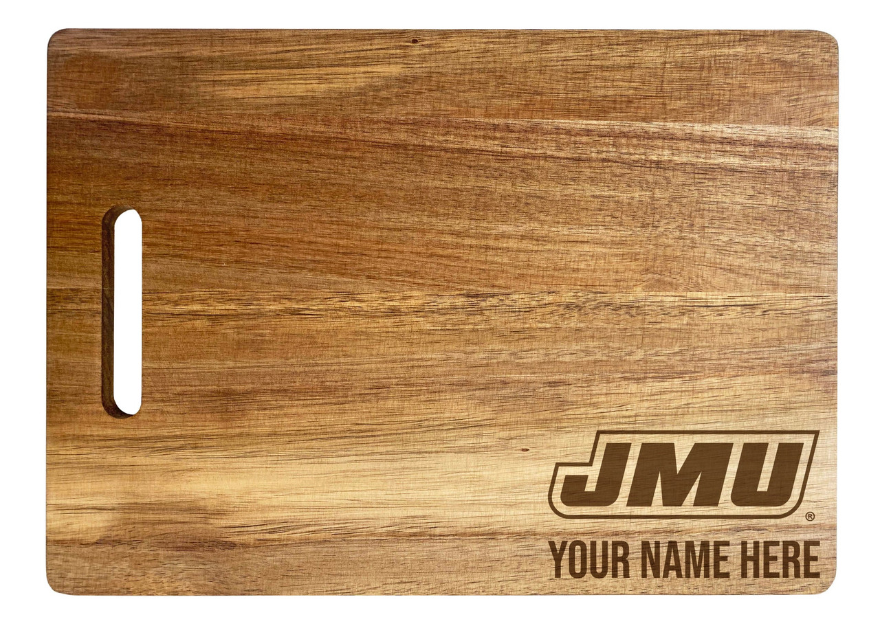 James Madison Dukes Custom Engraved Wooden Cutting Board 10" x 14" Acacia Wood