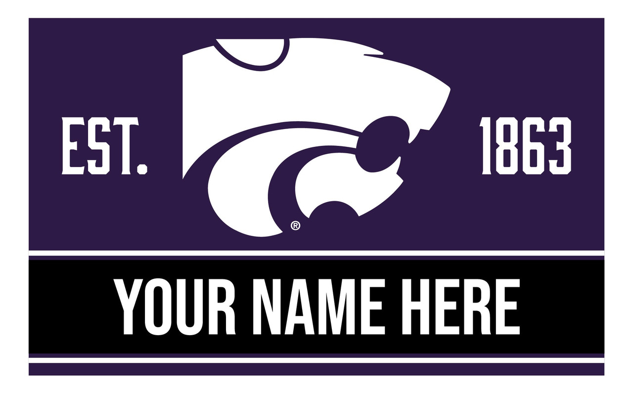 Personalized Customizable Kansas State Wildcats Wood Sign with Frame Custom Name