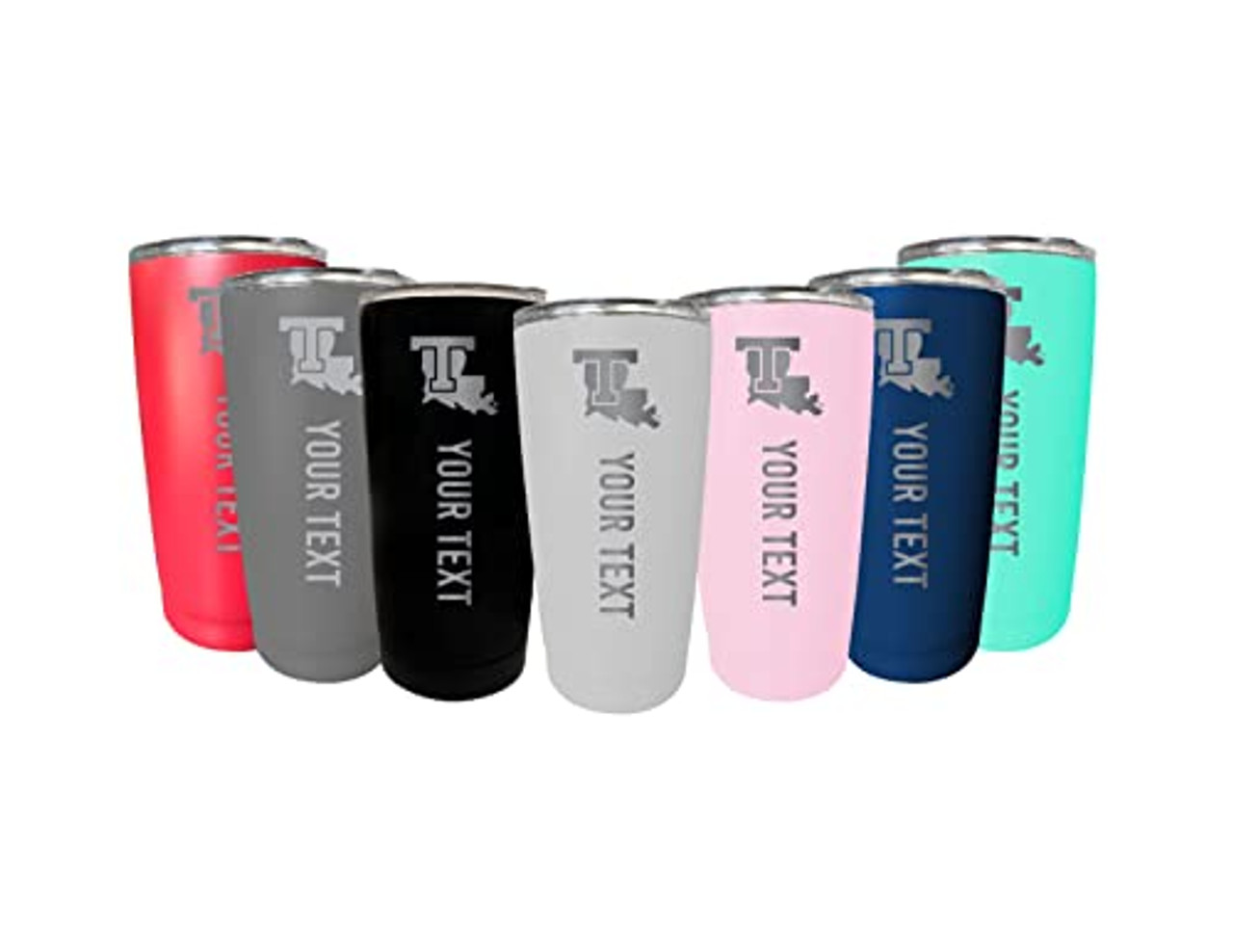 Collegiate Custom Personalized Louisiana Tech Bulldogs 16 oz Etched Insulated Stainless Steel Tumbler with Engraved Name Choice of Color