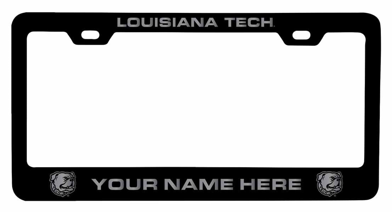 Collegiate Custom Louisiana Tech Bulldogs Metal License Plate Frame with Engraved Name