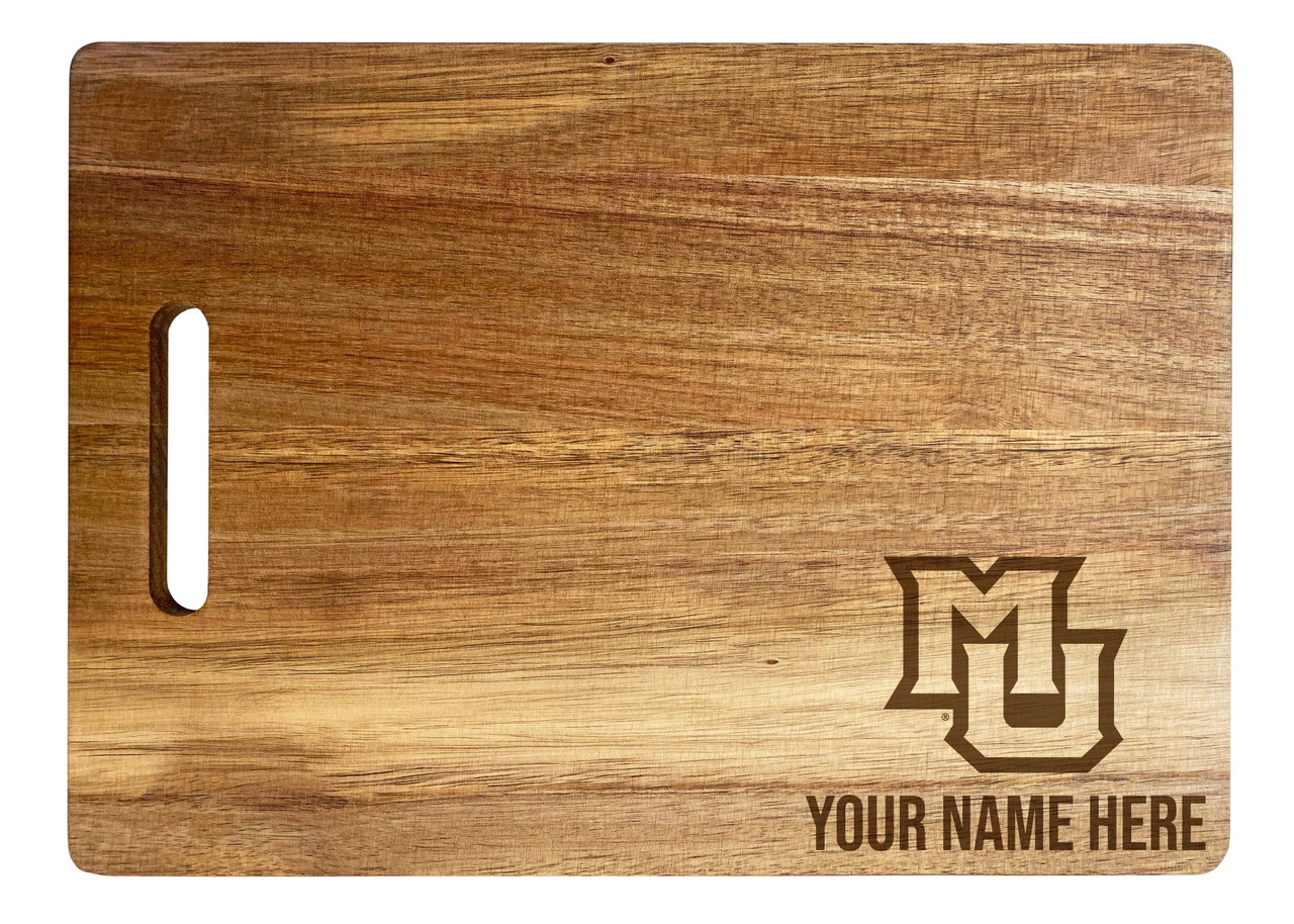 Marquette Golden Eagles Custom Engraved Wooden Cutting Board 10" x 14" Acacia Wood