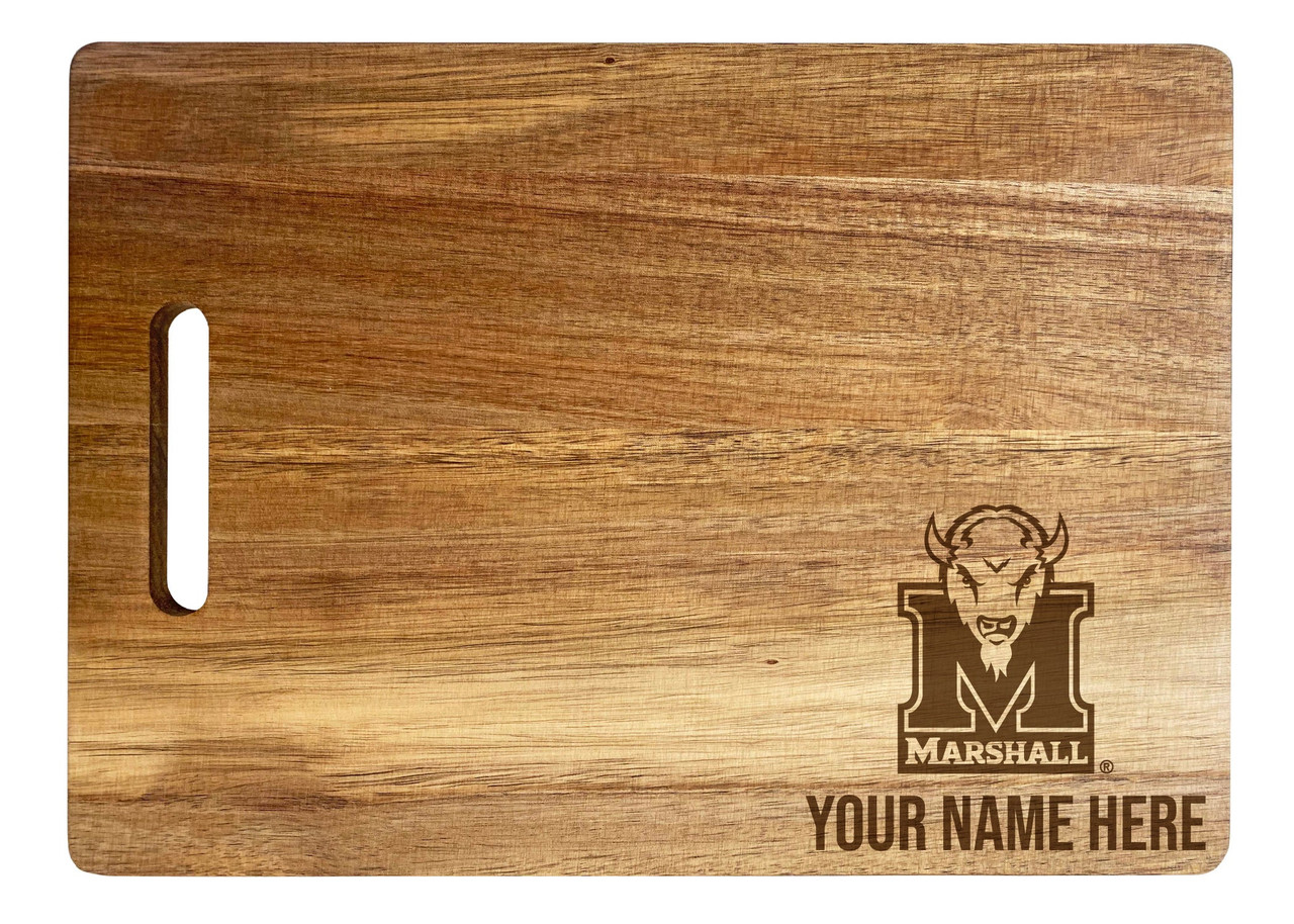 Marshall Thundering Herd Custom Engraved Wooden Cutting Board 10" x 14" Acacia Wood