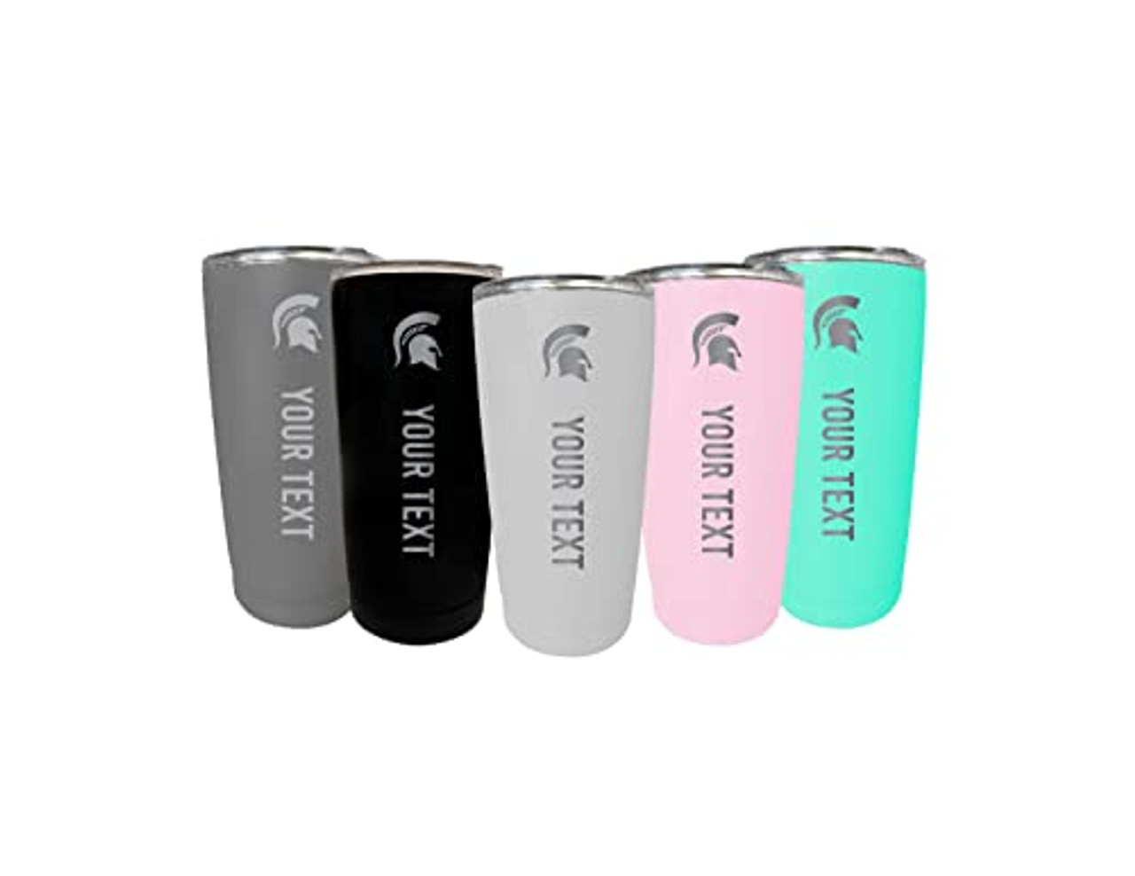 Collegiate Custom Personalized Michigan State Spartans 16 oz Etched Insulated Stainless Steel Tumbler with Engraved Name Choice of Color